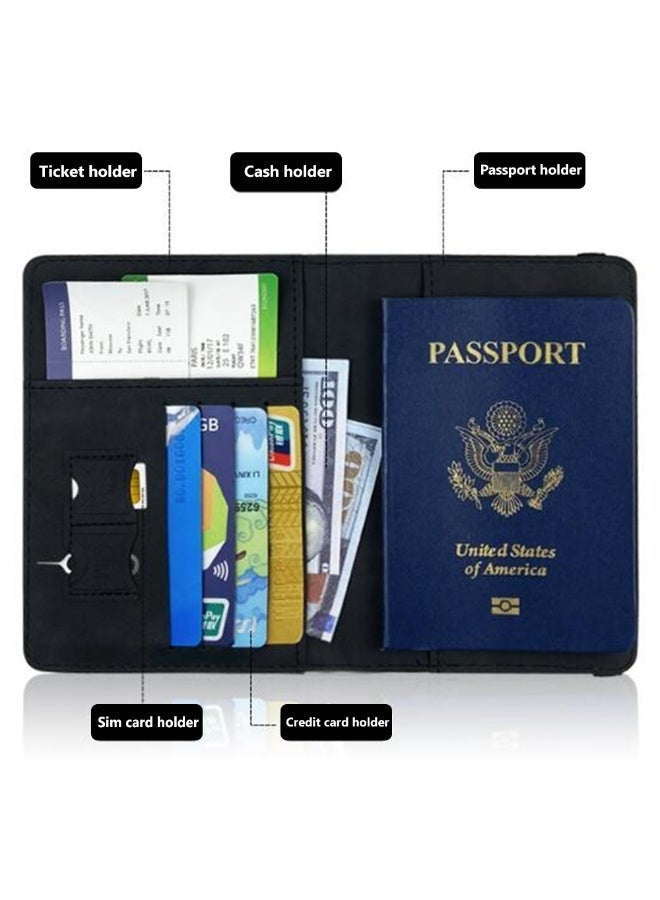 RFID Secure Passport Holder Travel Wallet – Leather Multi-Purpose Organizer with Card & SIM Storage - Image 3